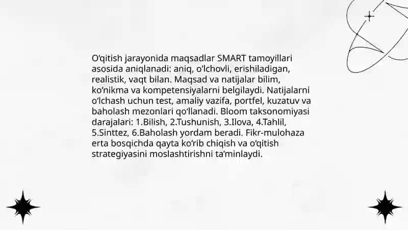 O‘qitish jarayoni yaxlit tizim sifatida 4