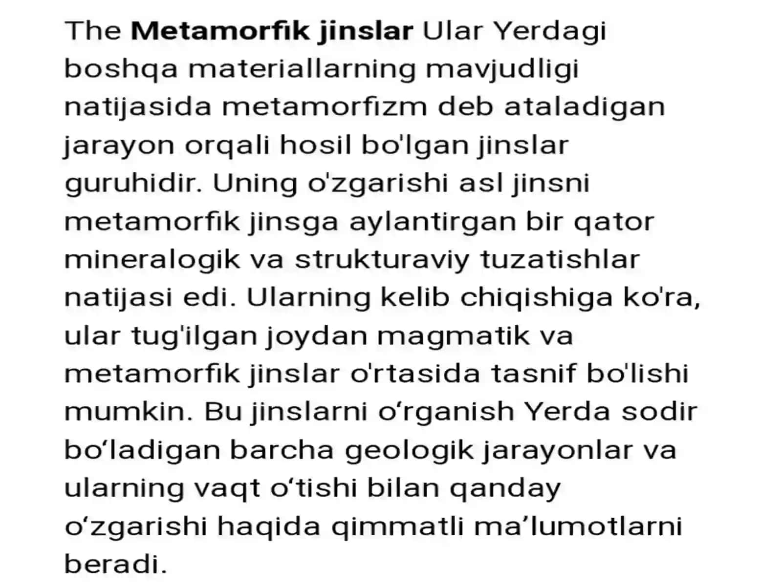 Metamorfik toğ jinslarining tasnifi 4