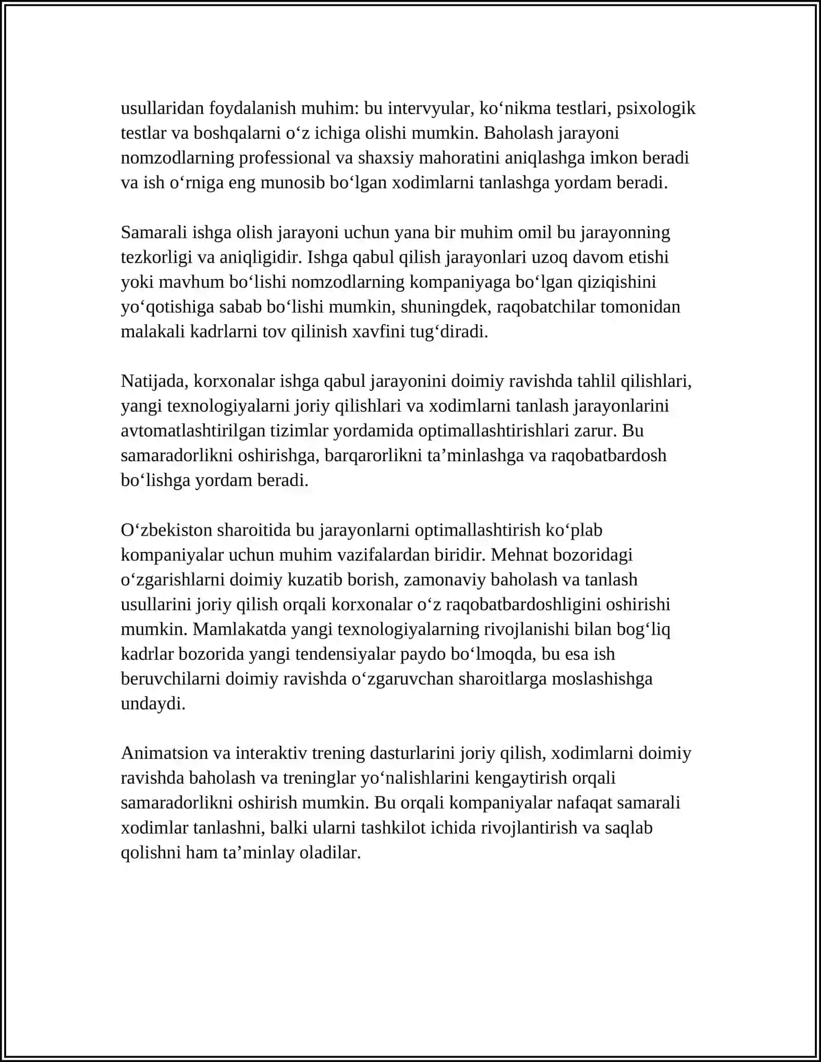 XODIMLARNI BOSHQARISH SAMARADORLIGI 4