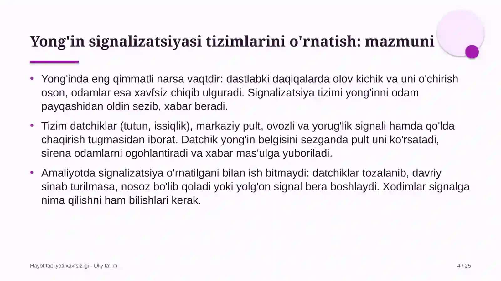 elektronika sanoatida yong'in signalizatsiyasi tizimlarini o'rnatish 3046 4