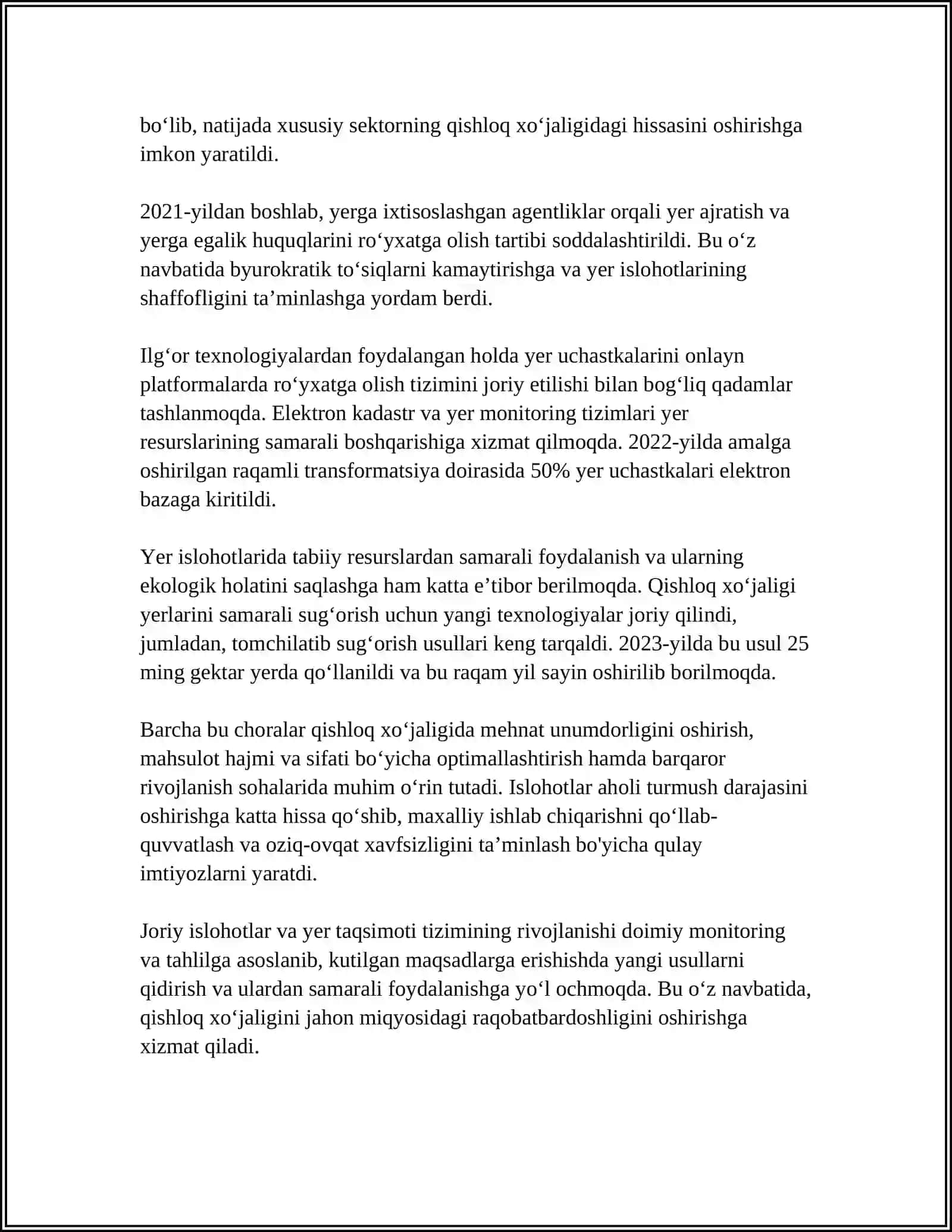 QISHLOQ XOʻJALIGI ISLOHOTLARI 4