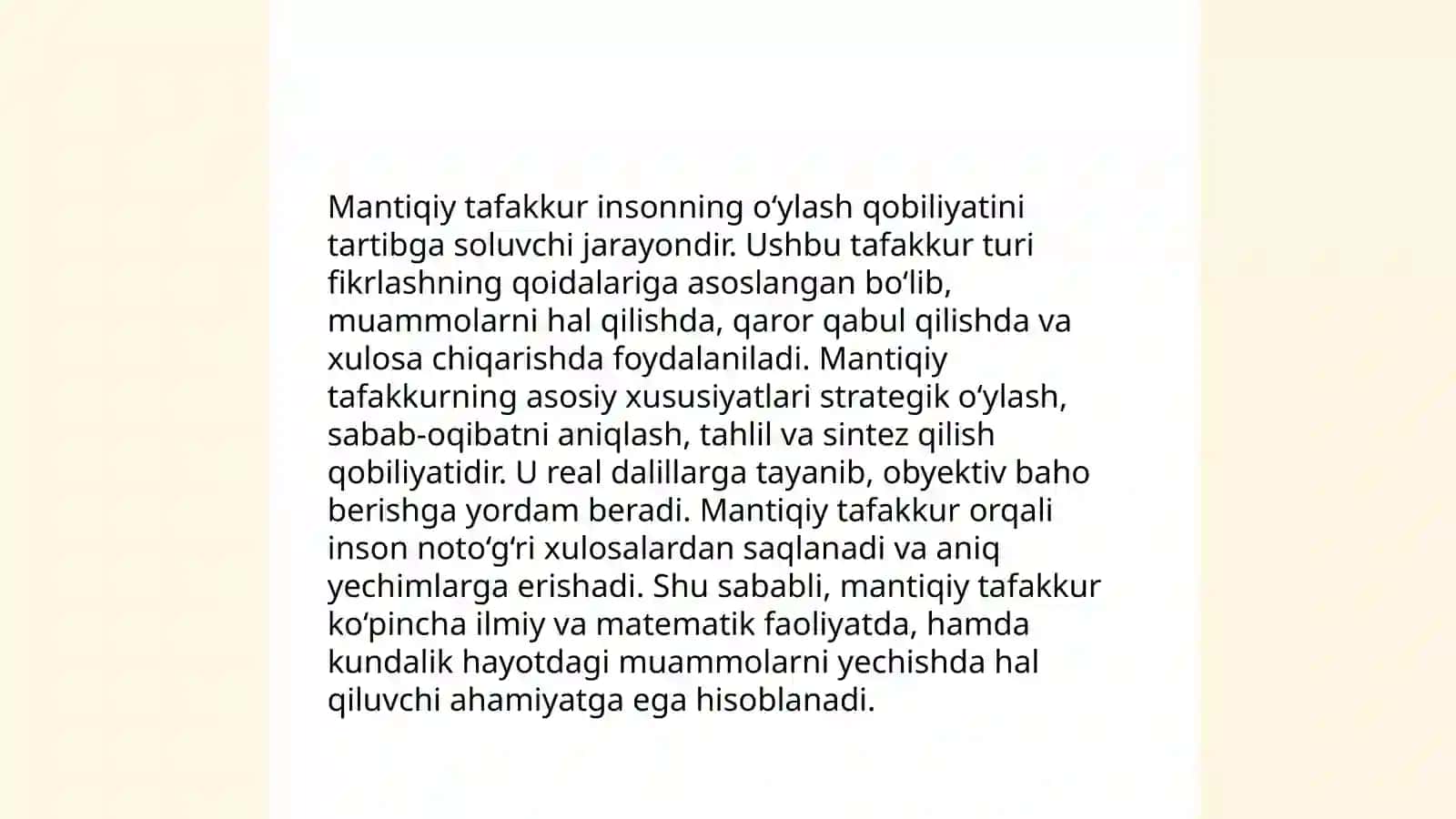 Tafakkur operatsiyalari va ularning turlari 4