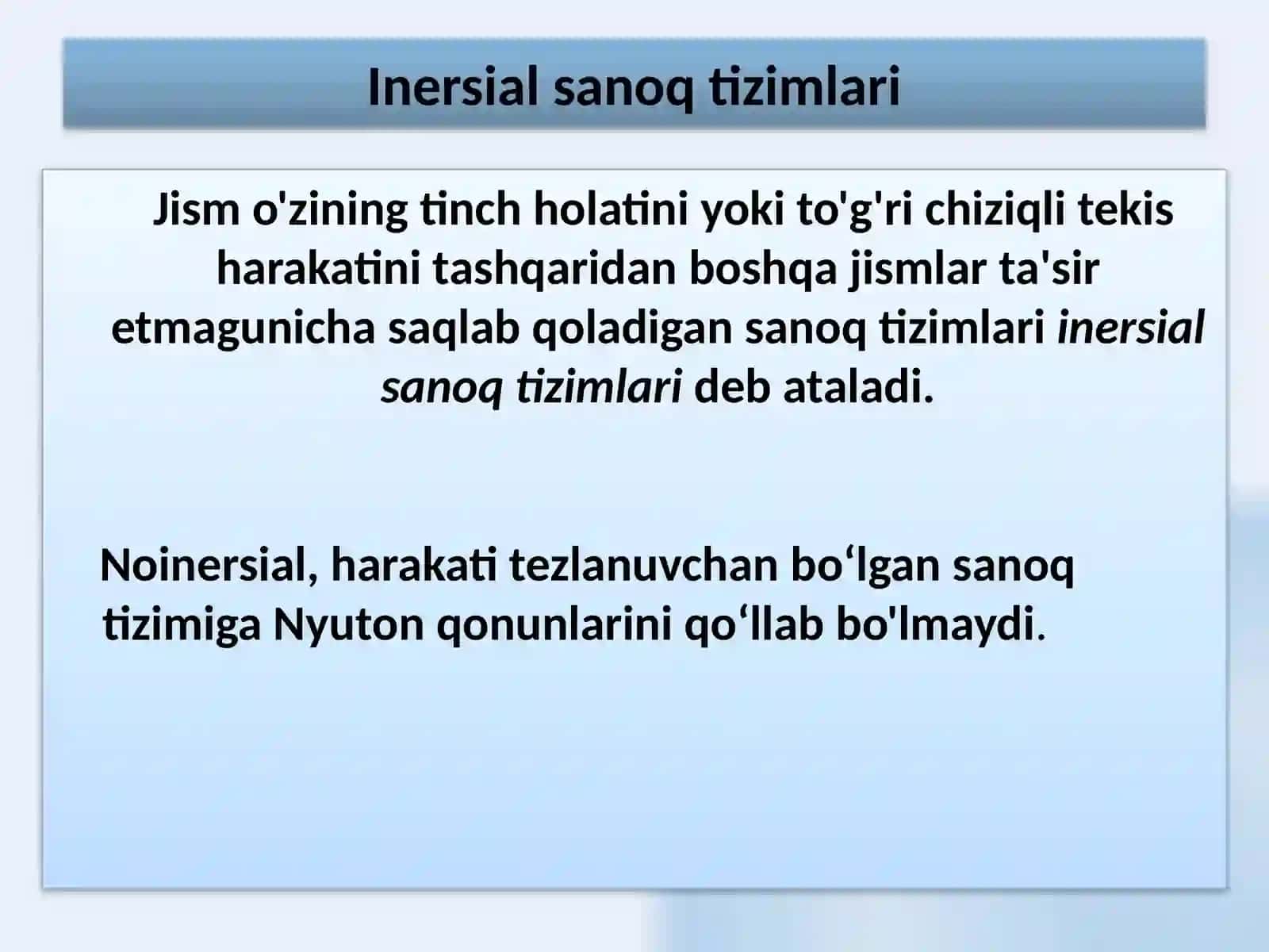 NOINERSIALSANOQ TIZIMLARI 4