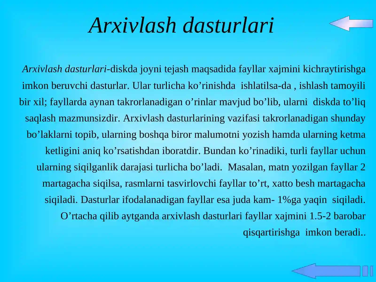 Zip arxivlash dasturi va uning imkoniyatlari 4