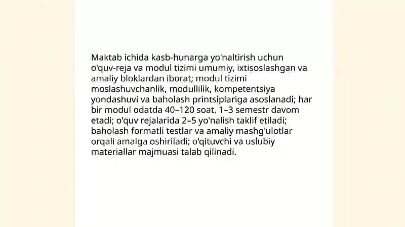 Kasb-hunarga yo'naltirish ishlarini tashkil etish 4