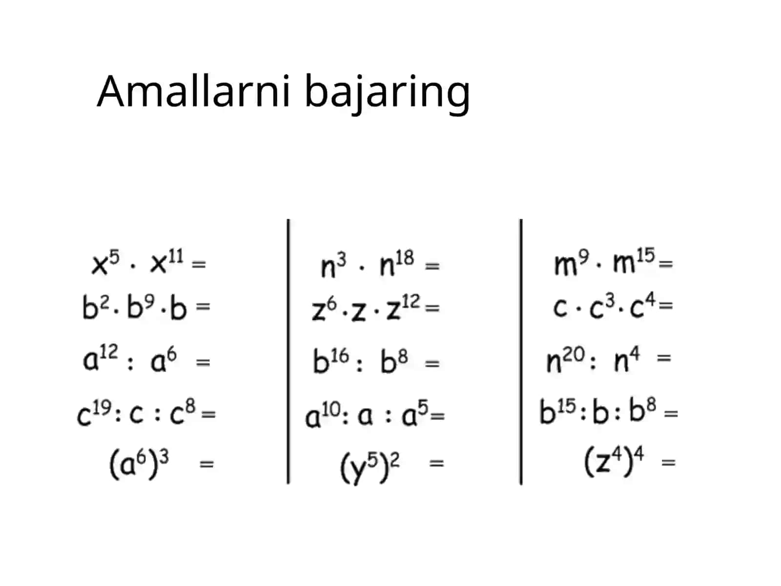 Natural ko’rsatkichli daraja 4