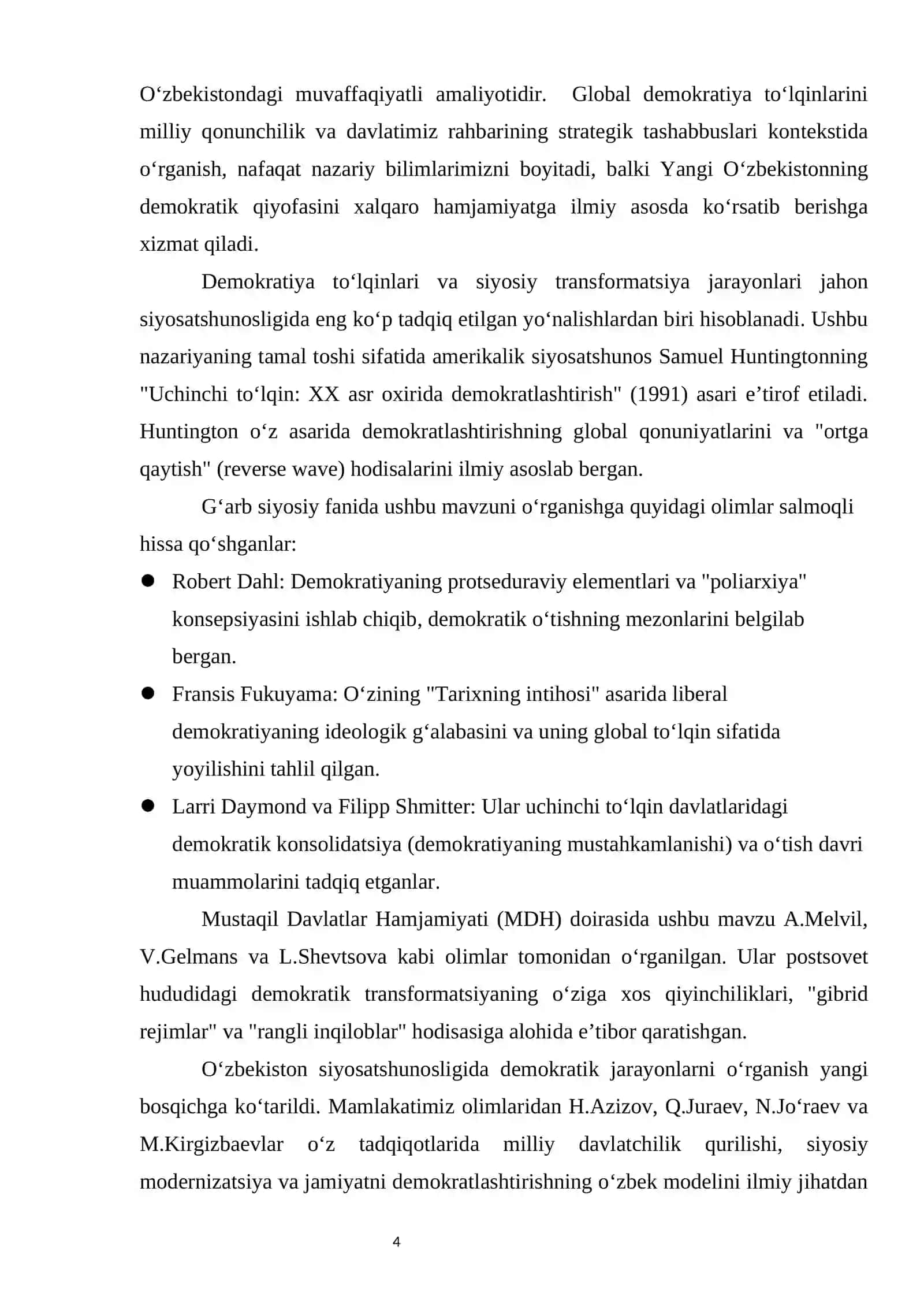 Demokratiya to‘lqinlari  KURS ISHI 4