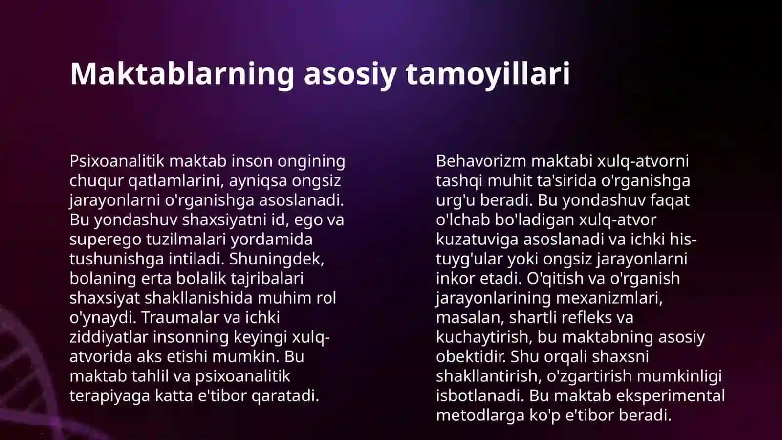HAR-XIL PSIXALOGIYA MAKTABLARIDA SHAXS NAZARIYALARI 4