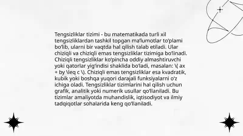Tengsizliklar sistemasi 4
