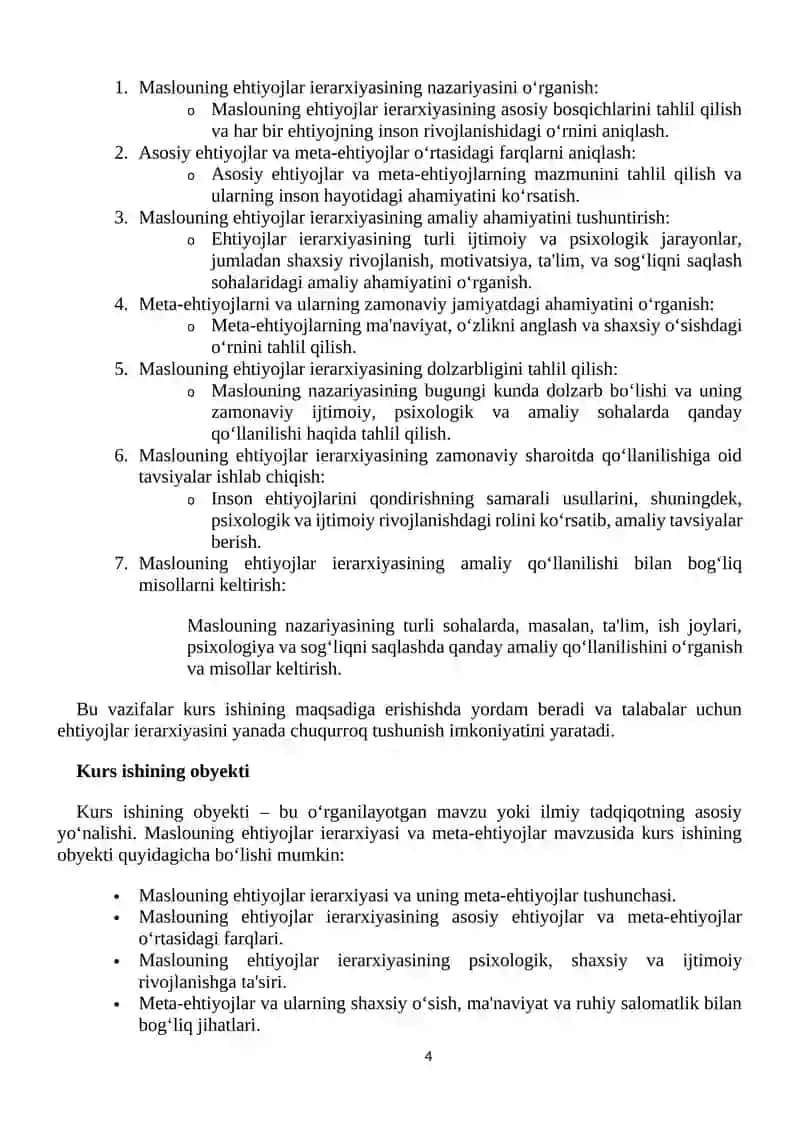 Maslouning Ehtiyojlar Nazariyasi 4