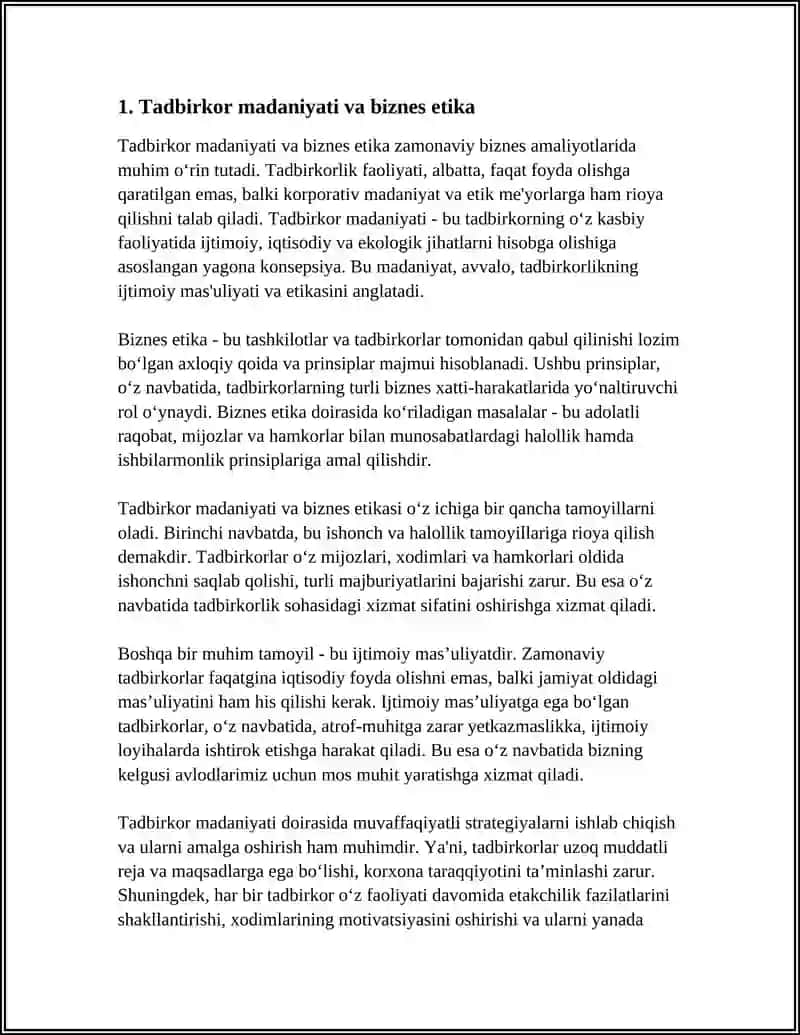 TADBIRKOR MADANIYATI VA IJTIMOIY MAS’ULIYAT MASALALARI 4