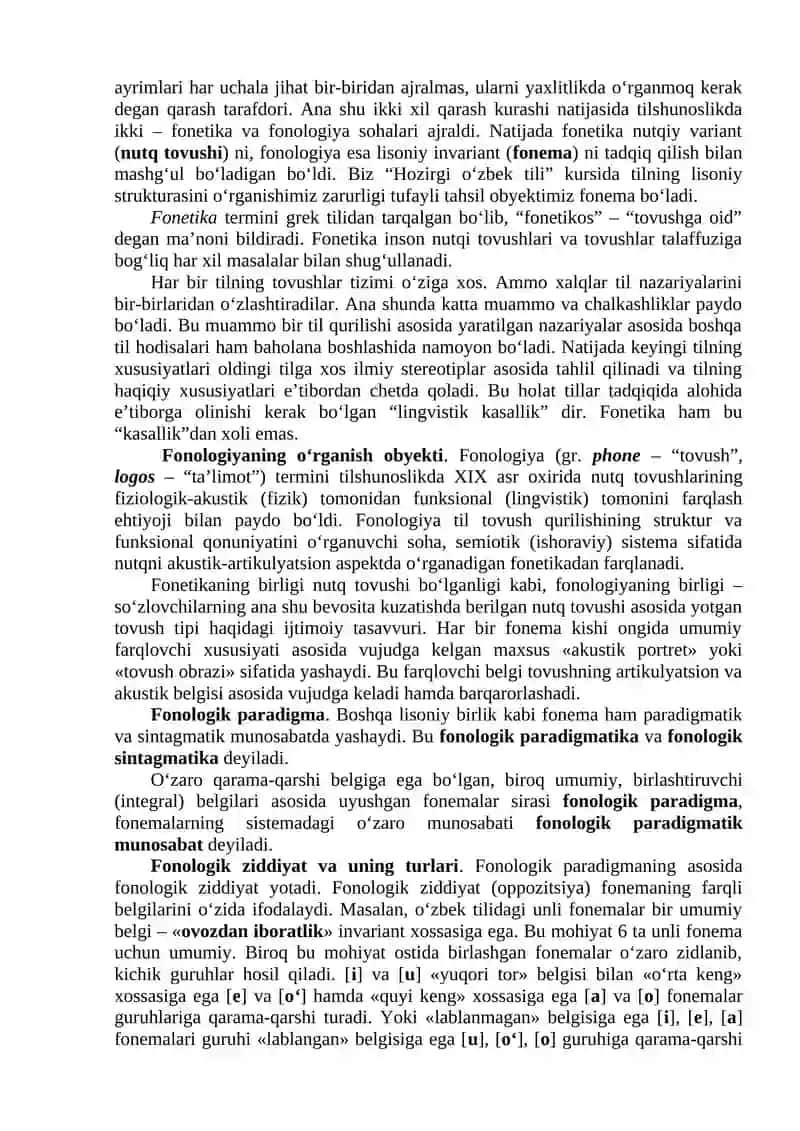 HOZIRGI O‘ZBEK ADABIY TILI FONOLOGIYASI 4