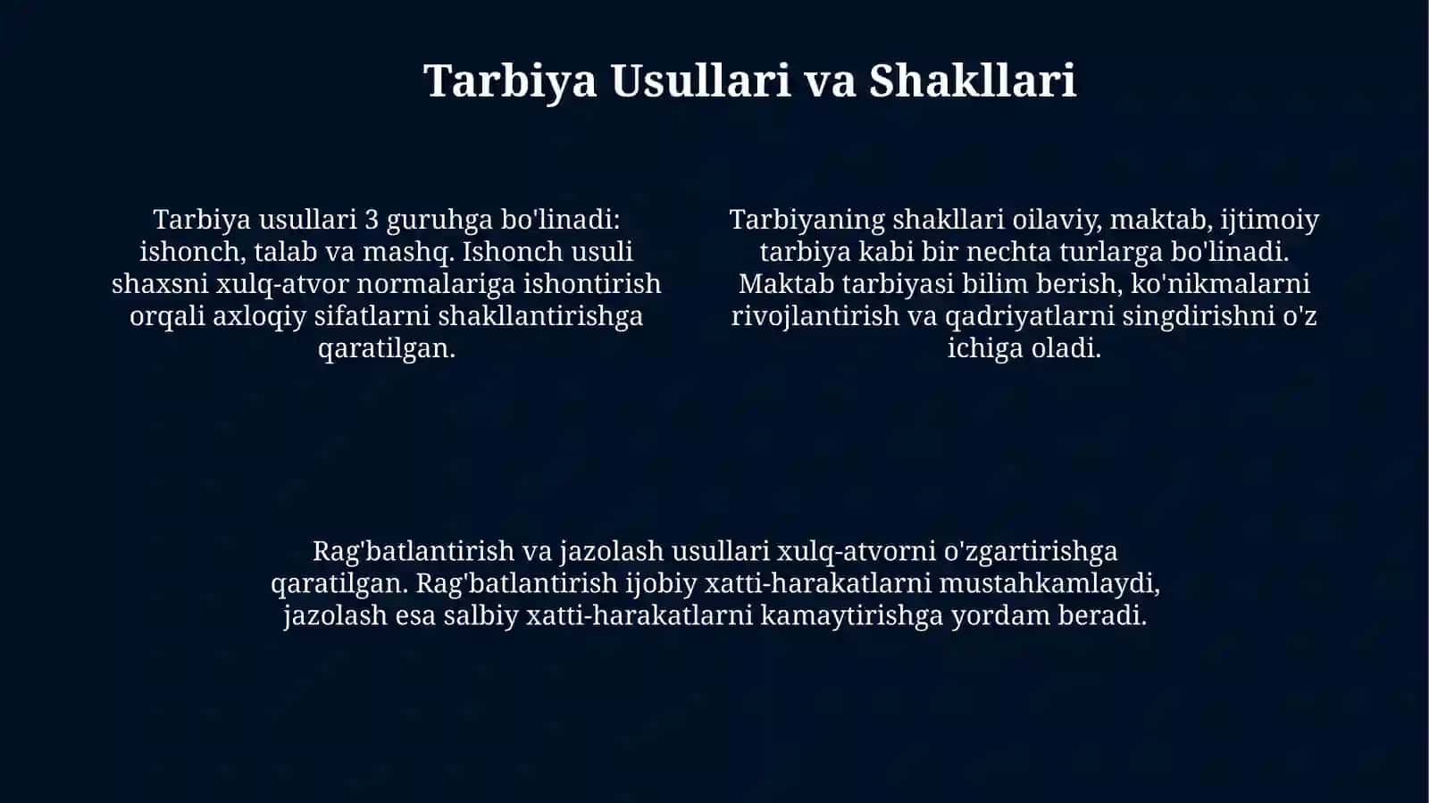 Tarbiya usullari va shakllari 4