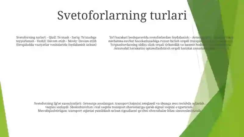 Svetoforlardan Foydalanish 4