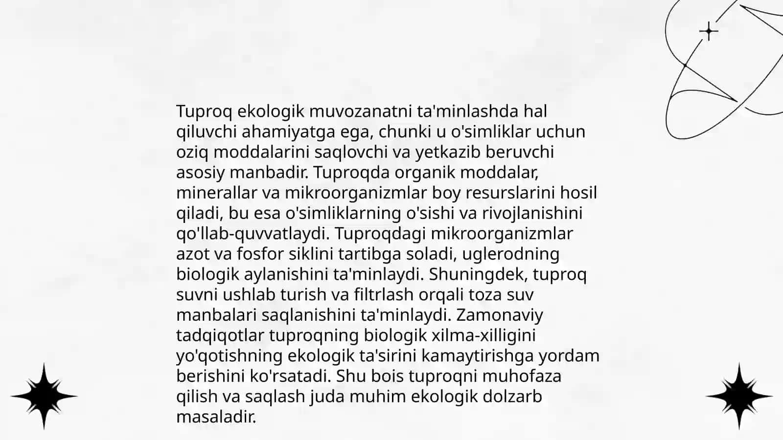 Tuproqlarning inson xayotidagi ro'li 4