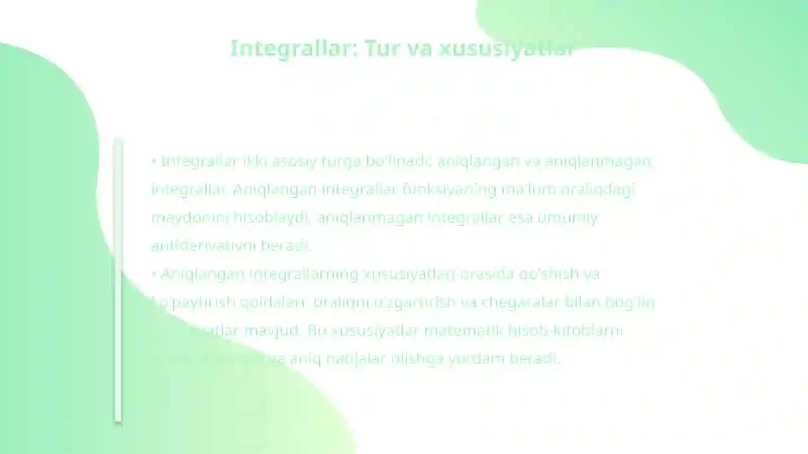 Integrallar: Nyuton-Leybnis formulasi 4