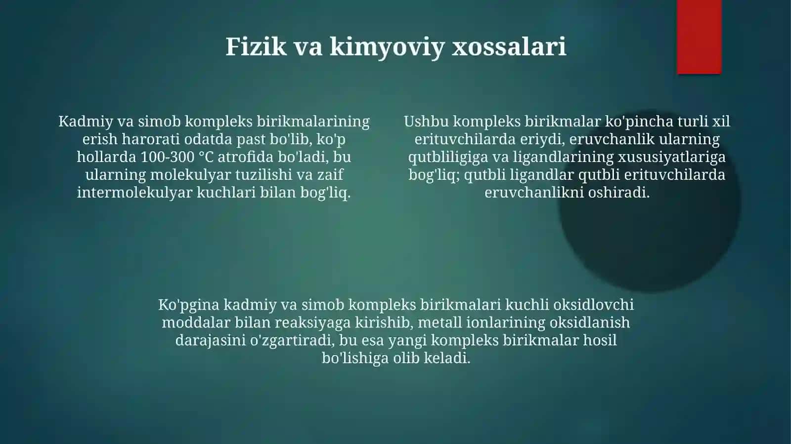Rux kadmiy simobning kompleks birikmalari 4
