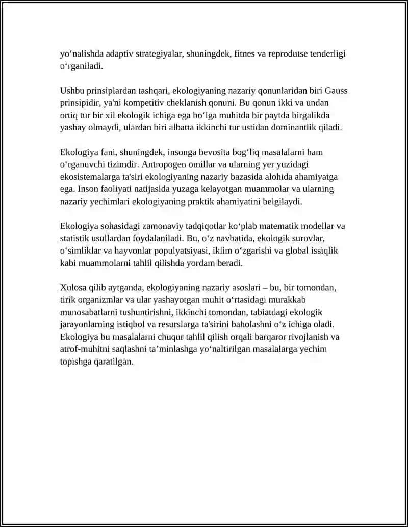 EKOLOGIYANING NAZARIY ASOSLARI 4