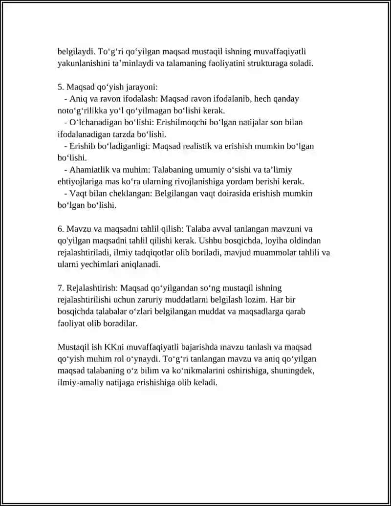 MUSTAQIL ISH 4