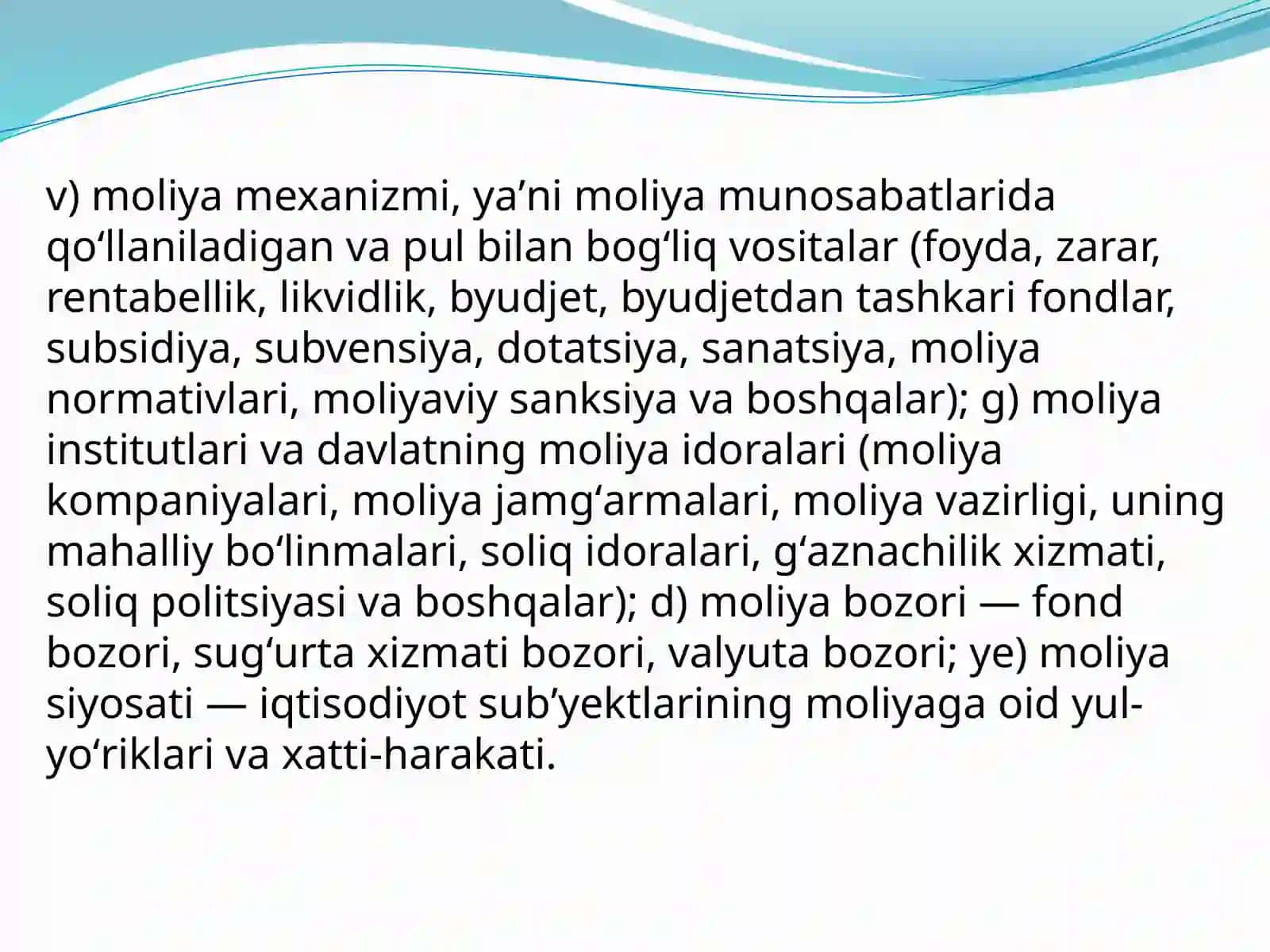 Moliya tizimi va moliyaviy siyosat 4