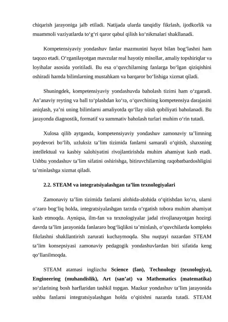 FANLARNI O‘QITISHNING ZAMONAVIY KONSEPSIYALARI VA YONDASHUVLARI 4