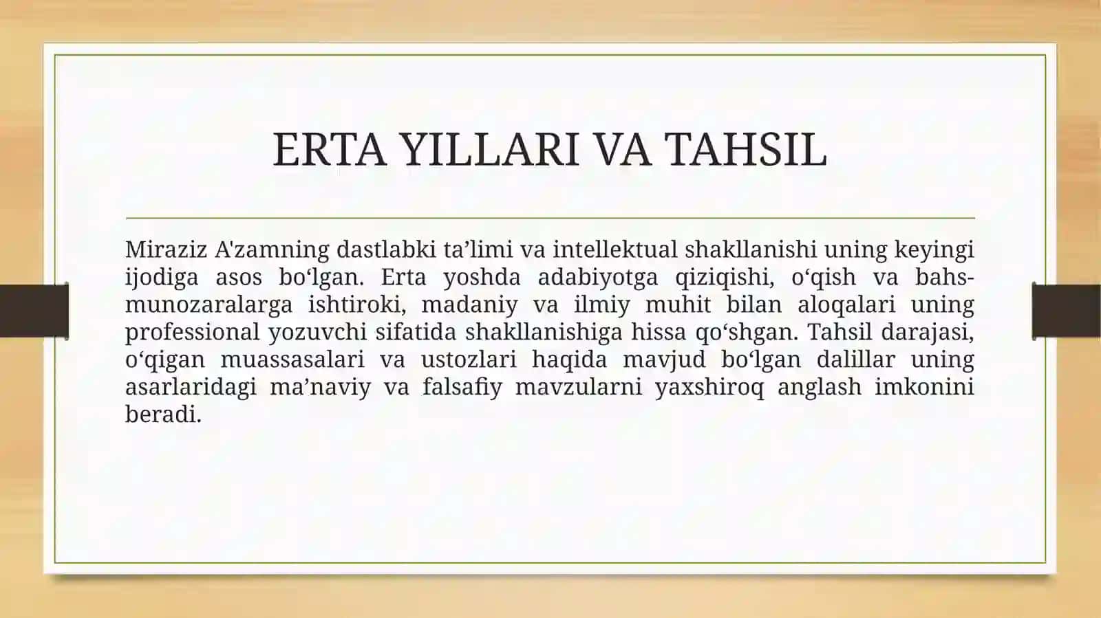 Miraziz A'zam hayoti va ijodi 4