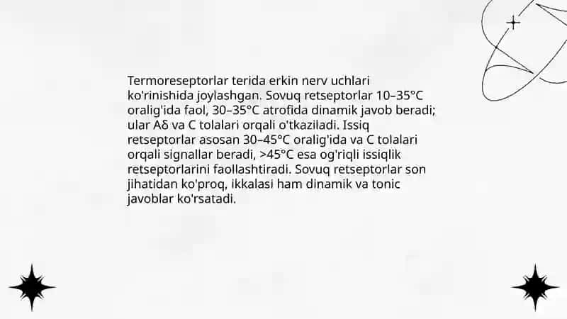 Taktil va haroratretsepsiyalari 4