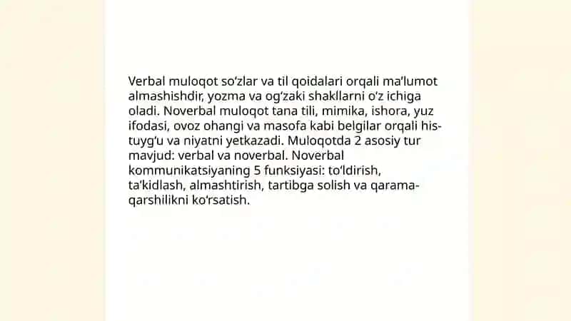 Psixologiyadan. Muloqot 4