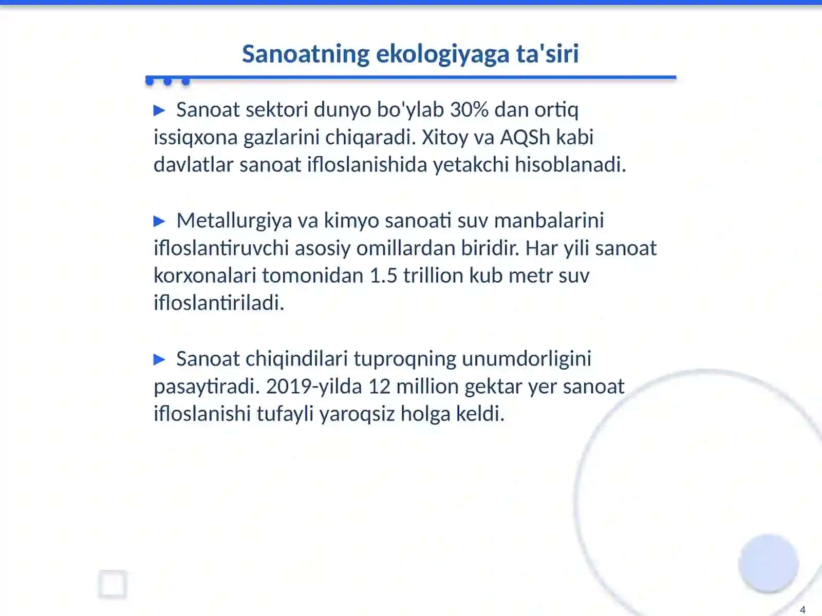 Inson faoliyatining tabiatga ta'siri va tabiatning javobi 4