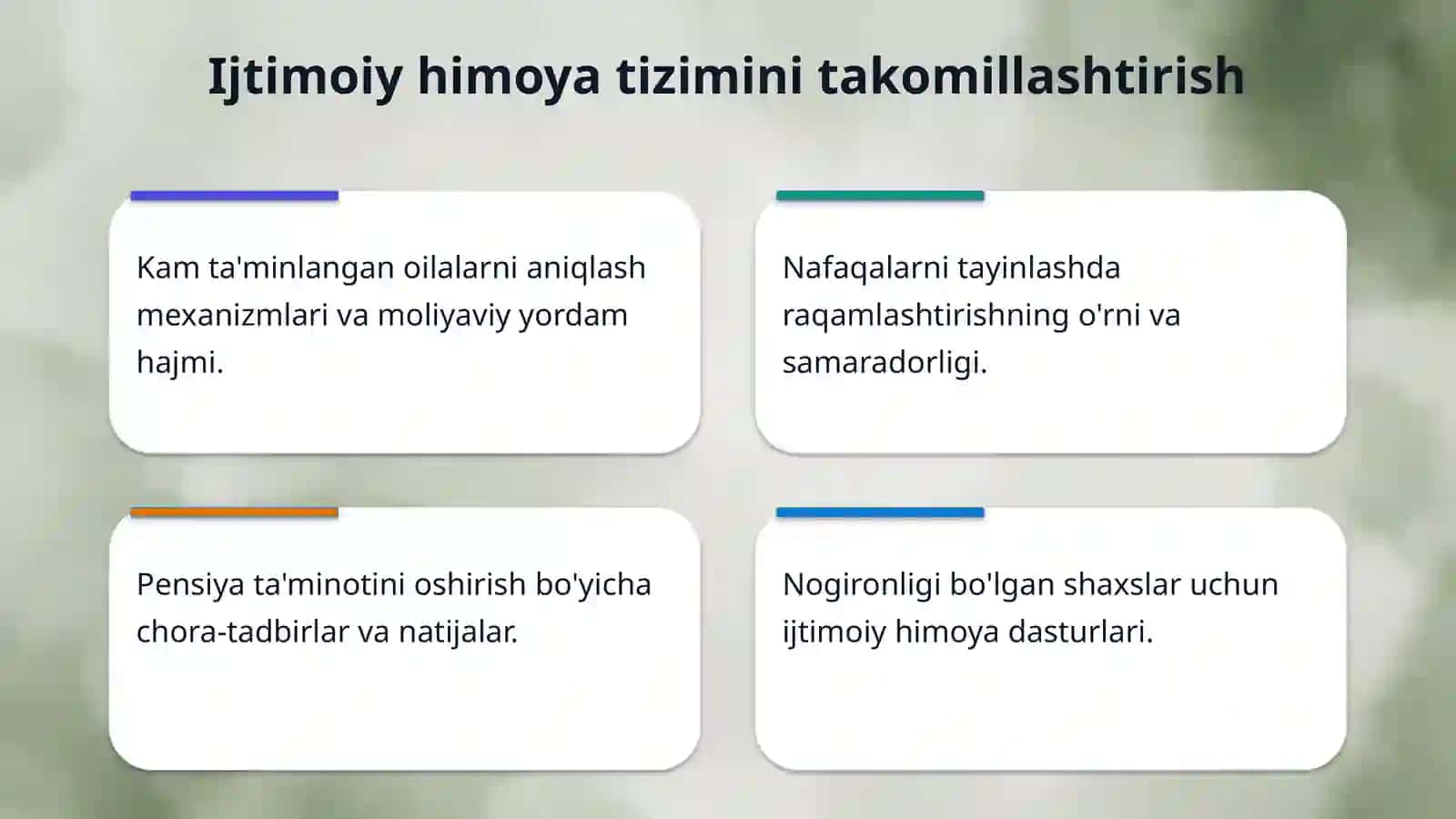 O'zbekiston Respublikasida ijtimoiy sohadagi islohotlar 4