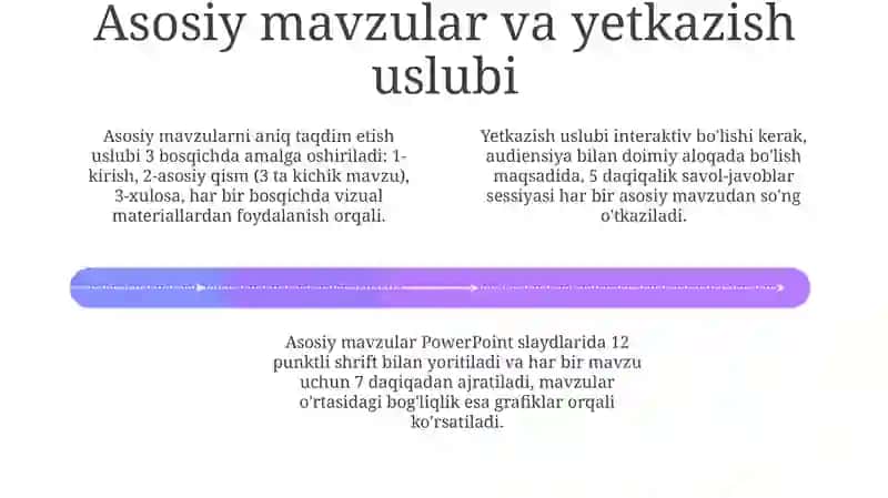 Taqdimotning Maqsadi va Tuzilishi 4