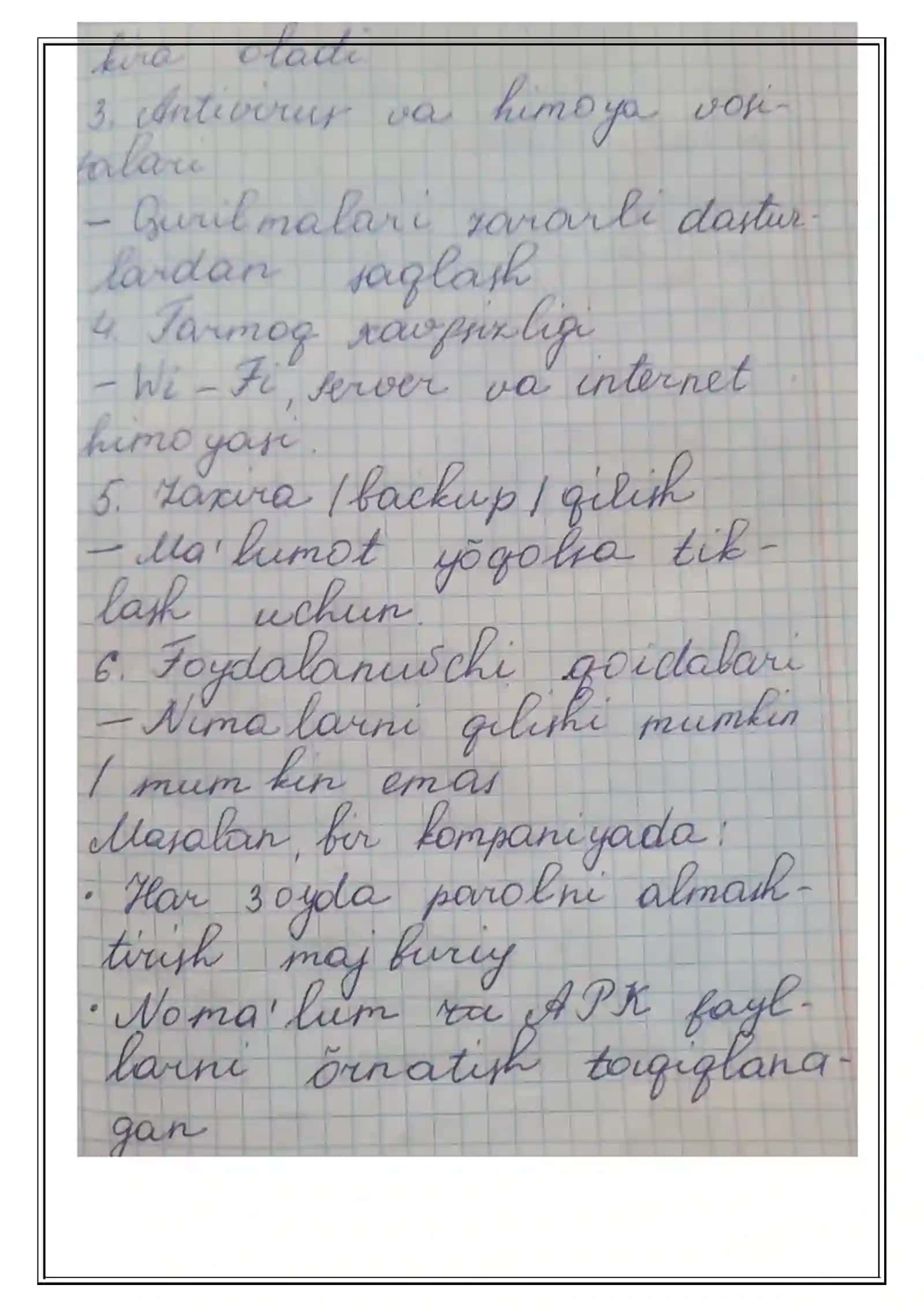 KIBERXAVFSIZLIK ASOSLARI FANIDAN MA`RUZA 4