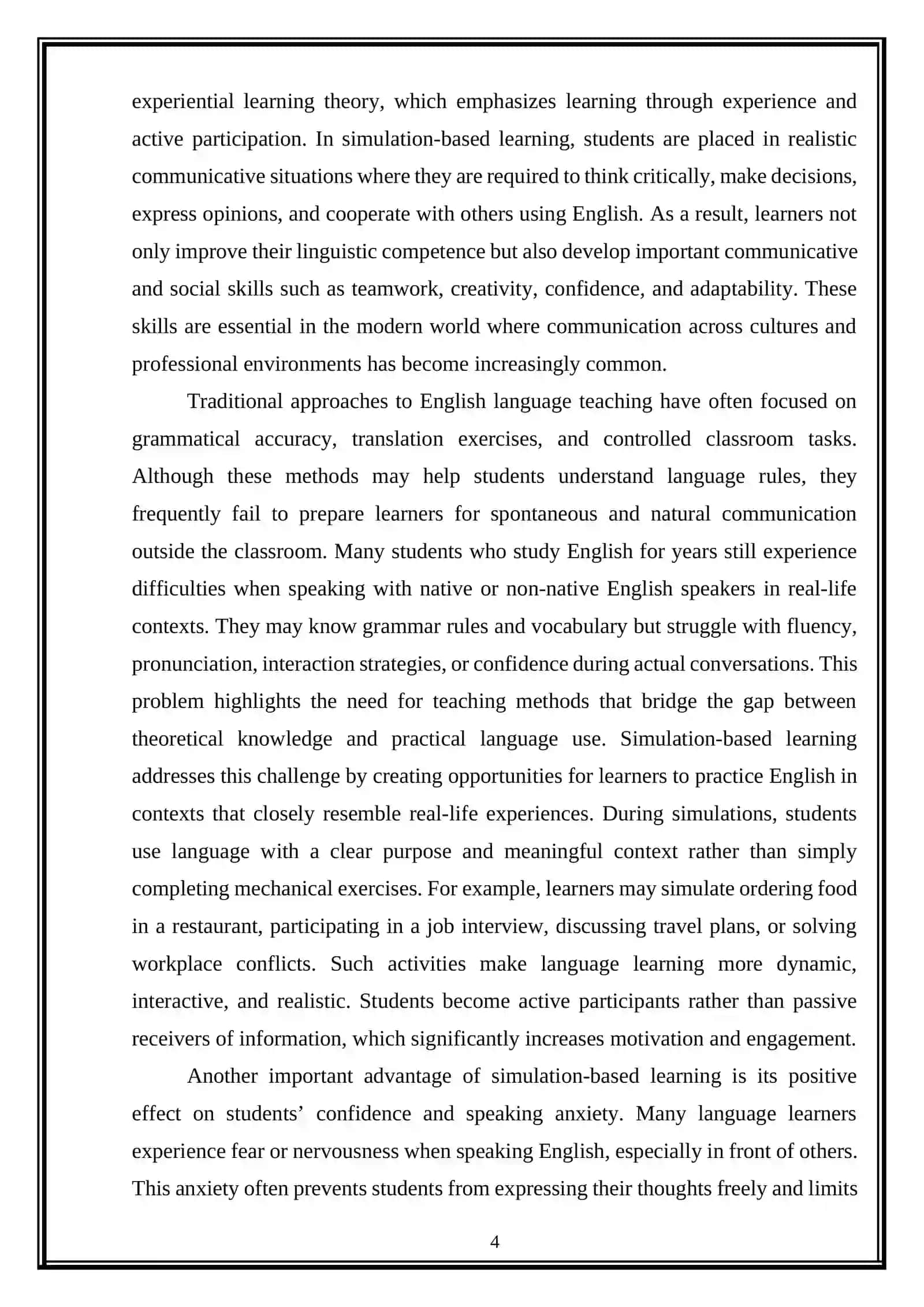 Simulation based learning for real life English communication practice 4