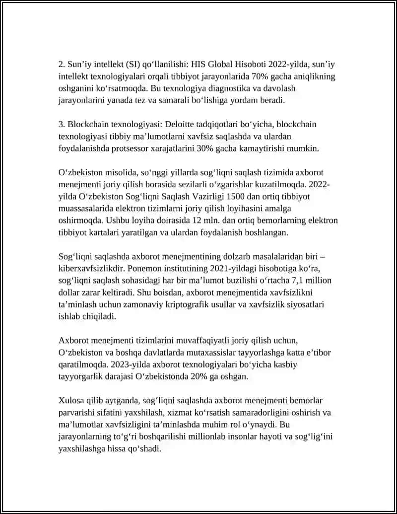 Sog‘liqni saqlashda axborot menejmenti 4
