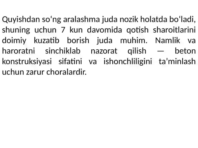 Beton qotish jarayonidagi omillar 4
