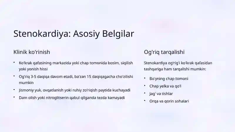 Ishemik Yurak Kasalligi: Stenokardiya Turlari va Diagnostikasi 4