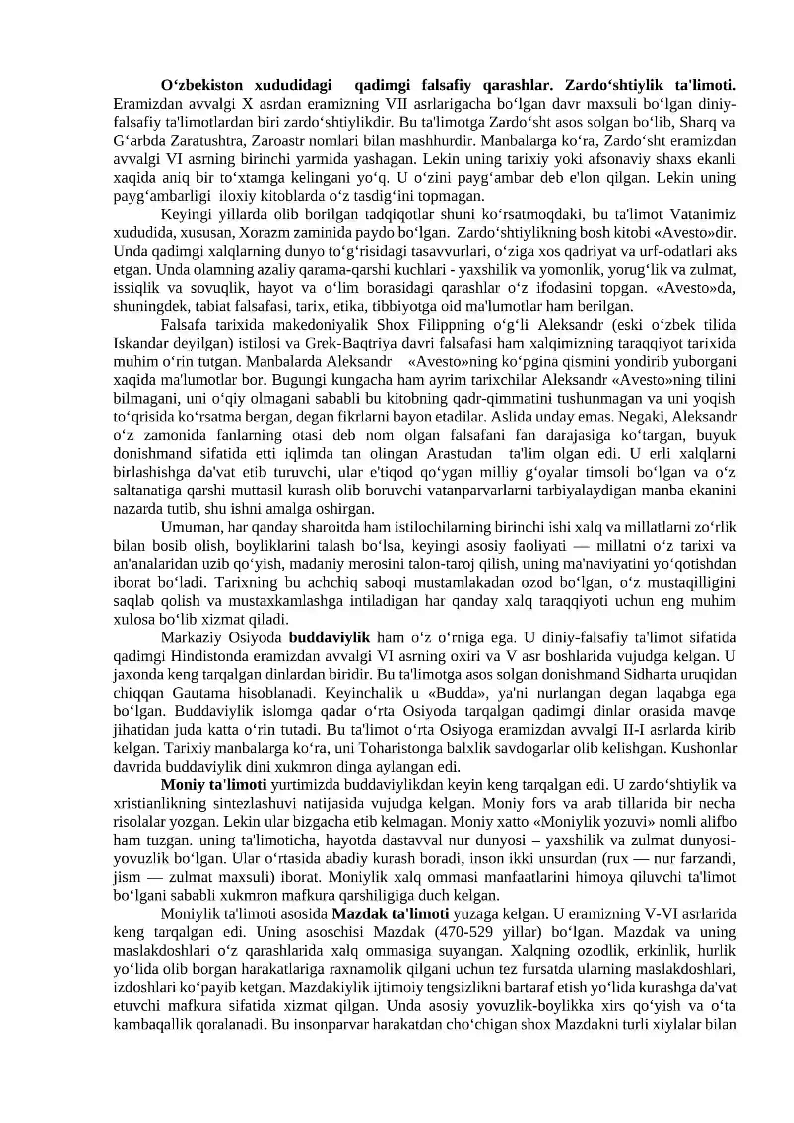 Falsafiy tafakkur taraqqiyot bosqichlari: Sharq falsafasi 4