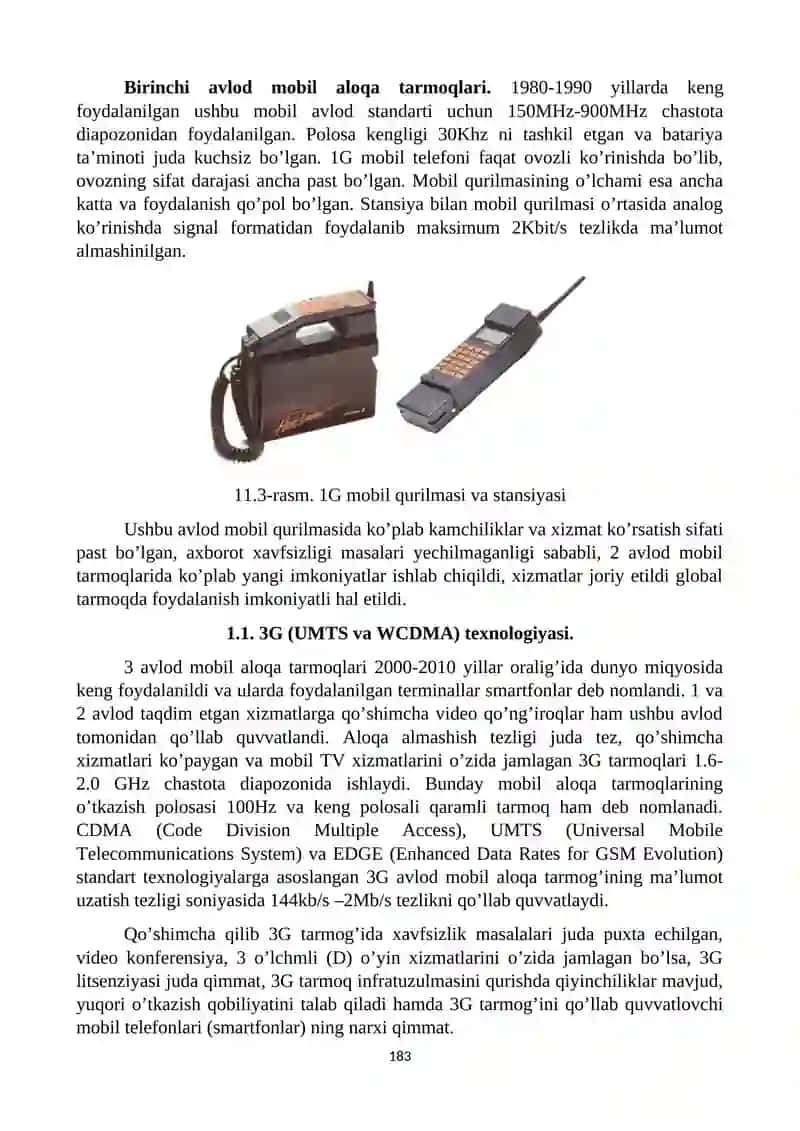 Mobil aloqa tarmoqlari standart texnologiyalari 4