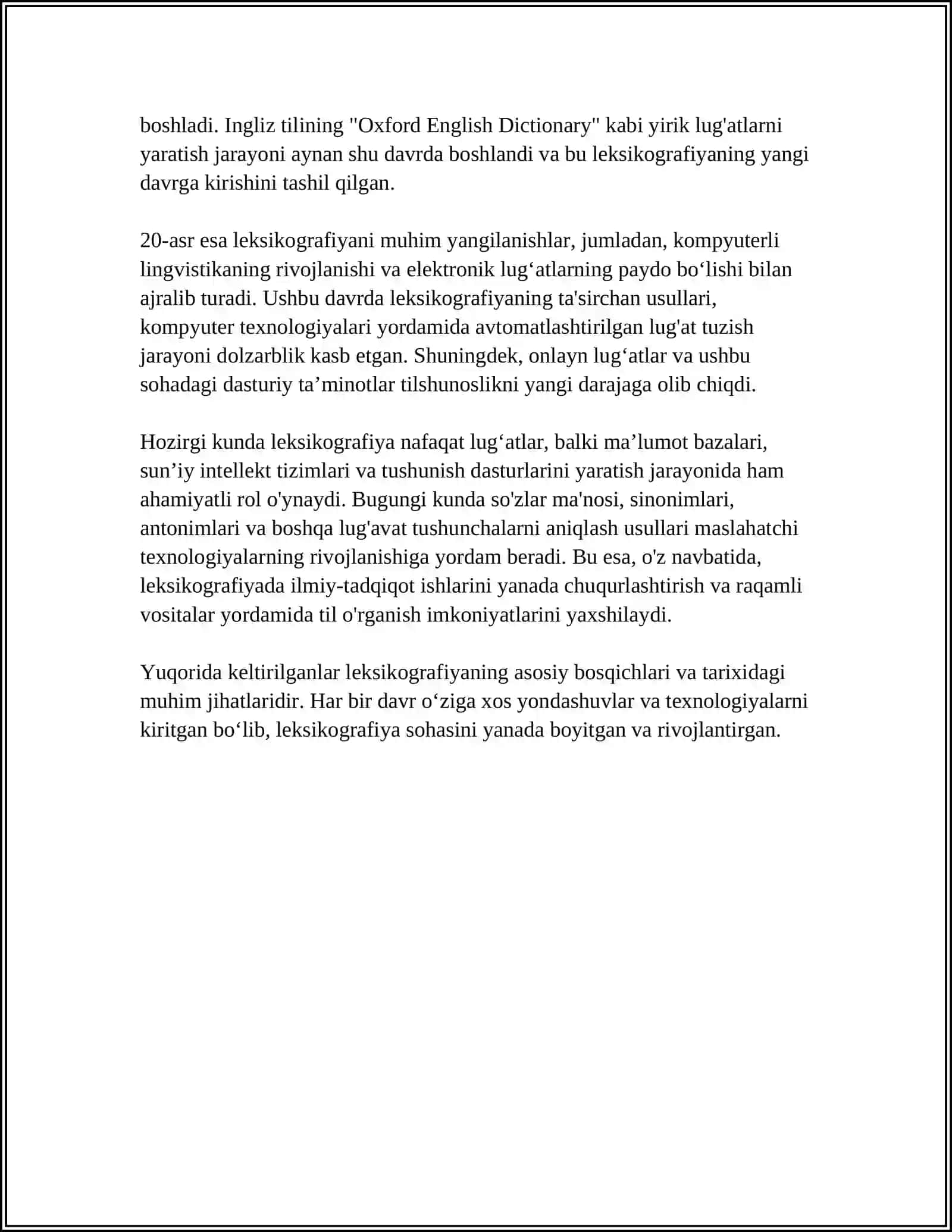 LEKSIKOGRAFIYA NIMANI ÒRGANADI? 4