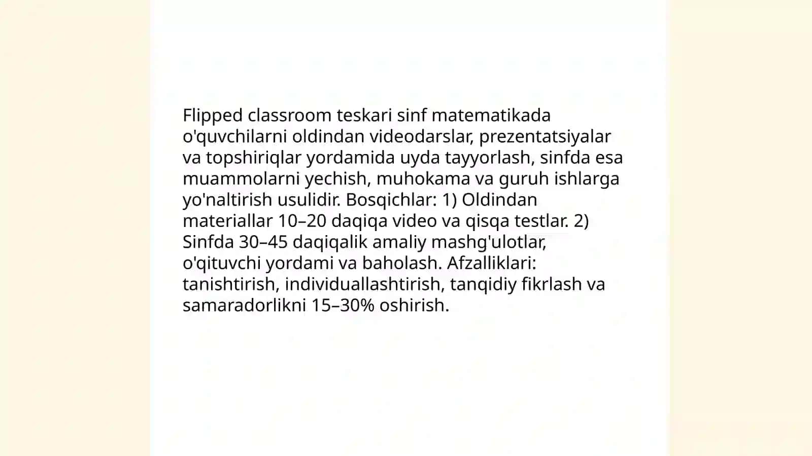 Matematikaga oʻrgatishning zamonaviy metodlari 4