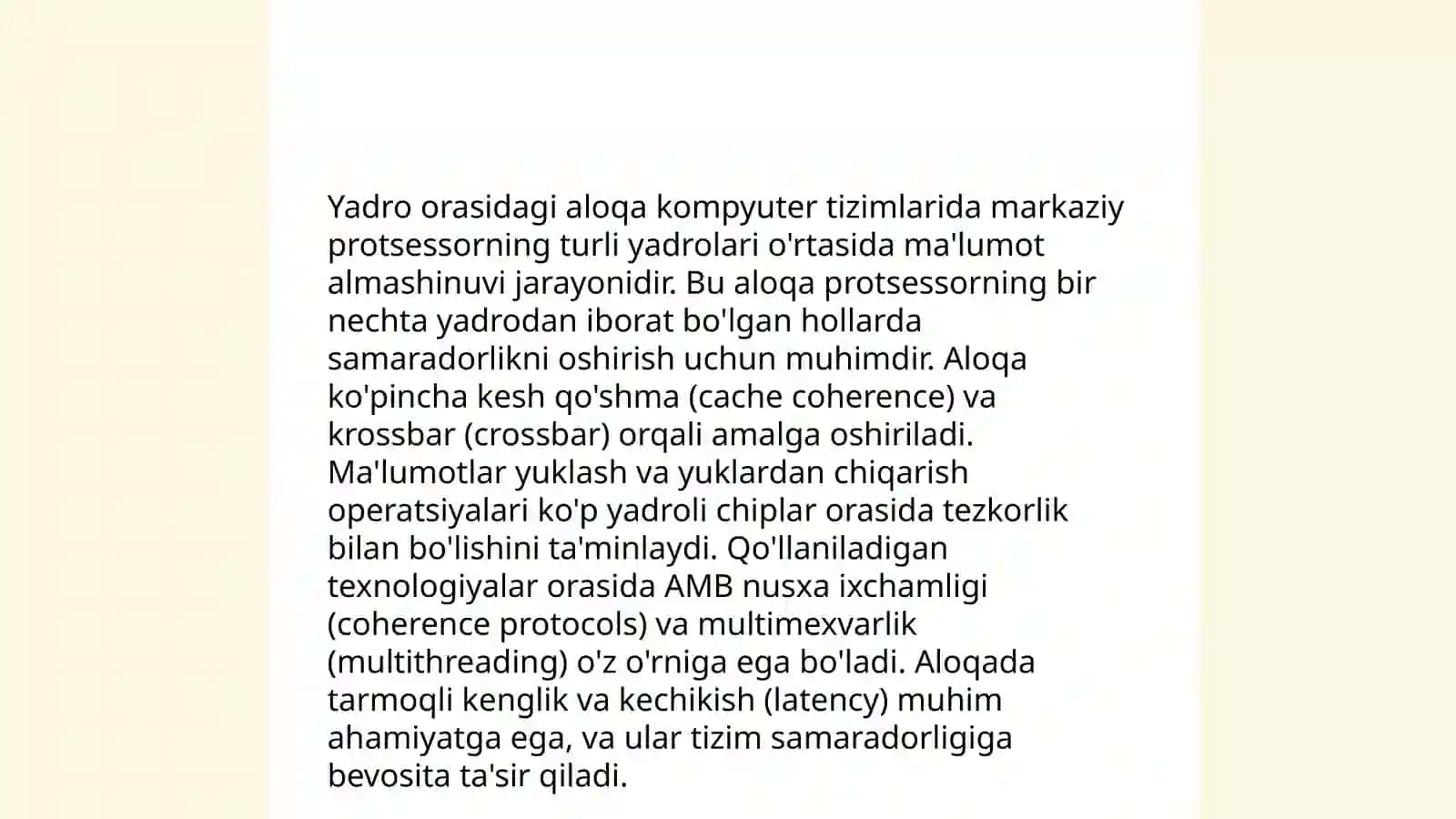 Ko‘p yadroli protsessorlarning arxitektura turlari 4