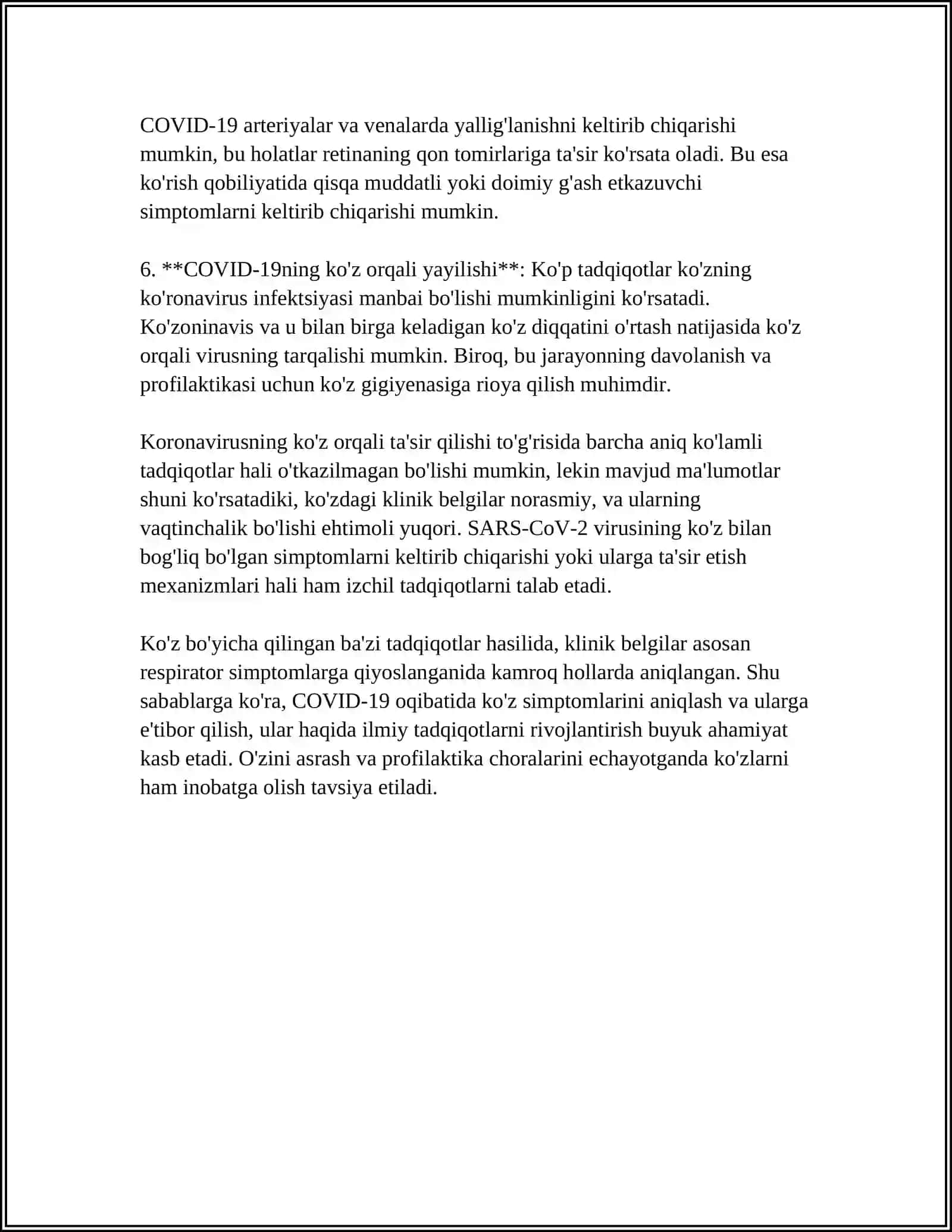 KOVIDDA KO'ZDAGI O'ZGARISHLAR 4