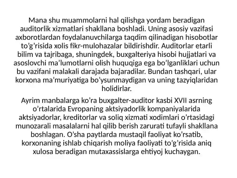 Auditning mohiyati,uning maqsadi va vazifalari 4