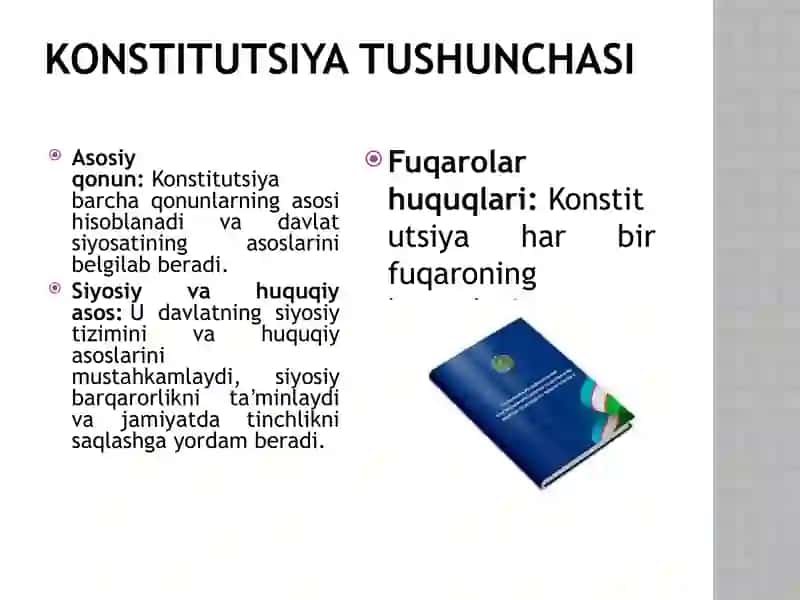 Konstitutsiyyaning davlat va jamiyat hayotidagi o'rni 4