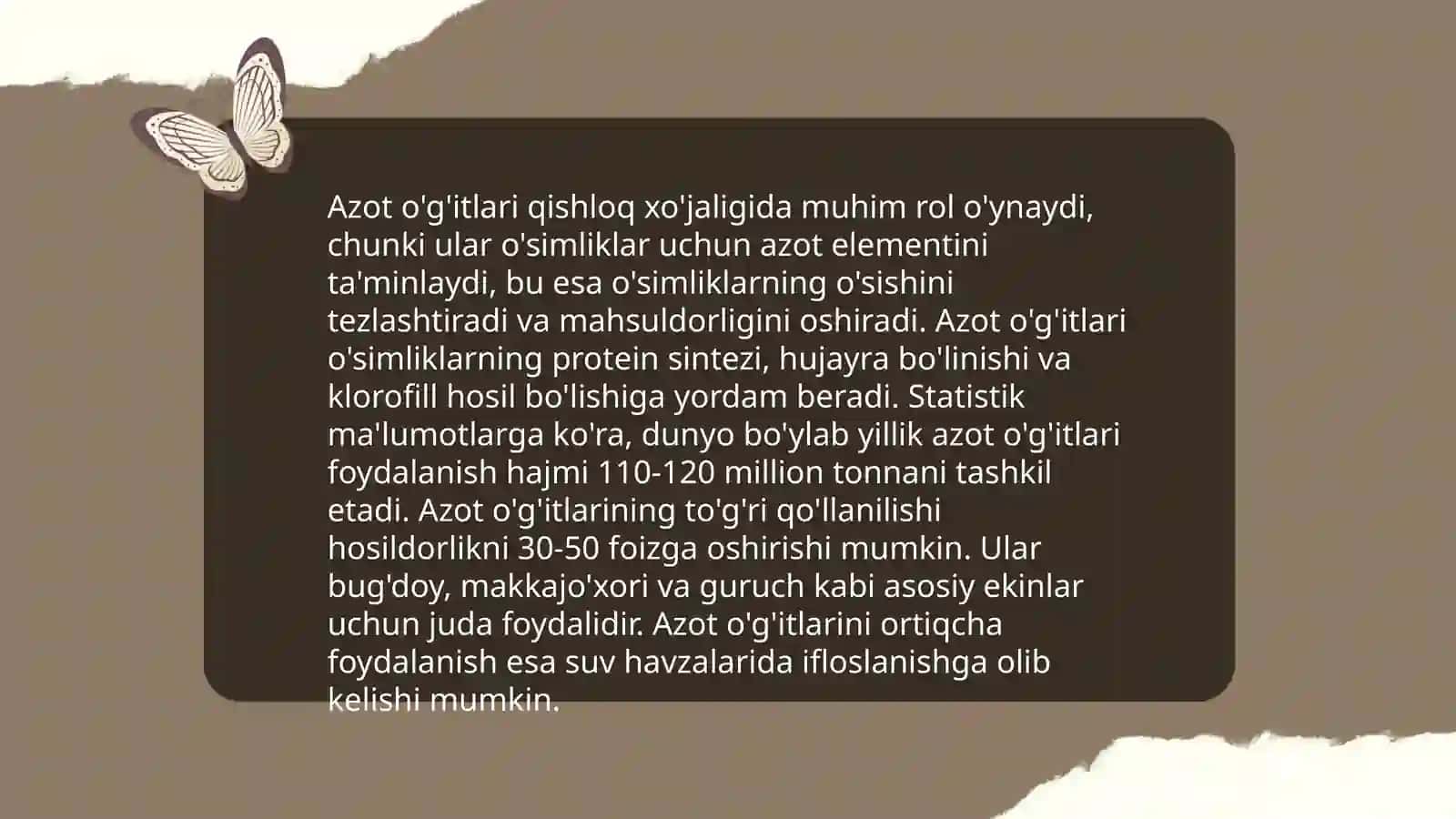 Azotli o'g'itlar haqida tushuncha 4