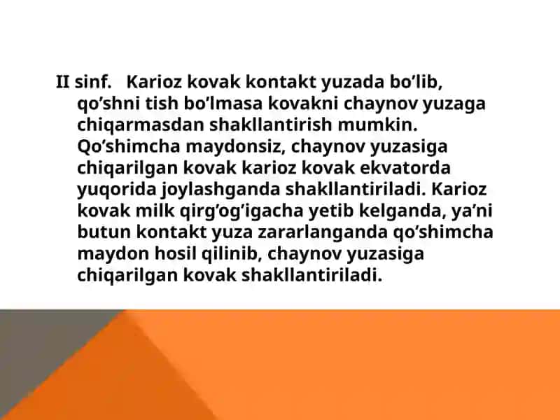 Fantomlarda II sinf karioz bo’shliqlarini charxlash va plombalash 4