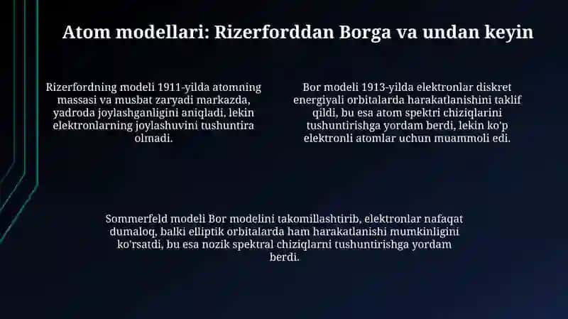 Atom tuzilishi nazariyasi va kvant mexanikasi 4