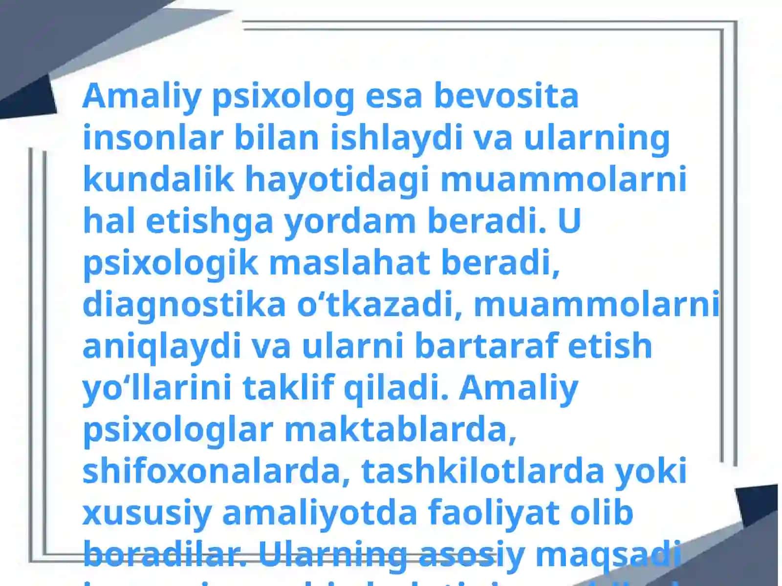 Amaliy va nazariy psixolog faoliyatini solishtirish 4
