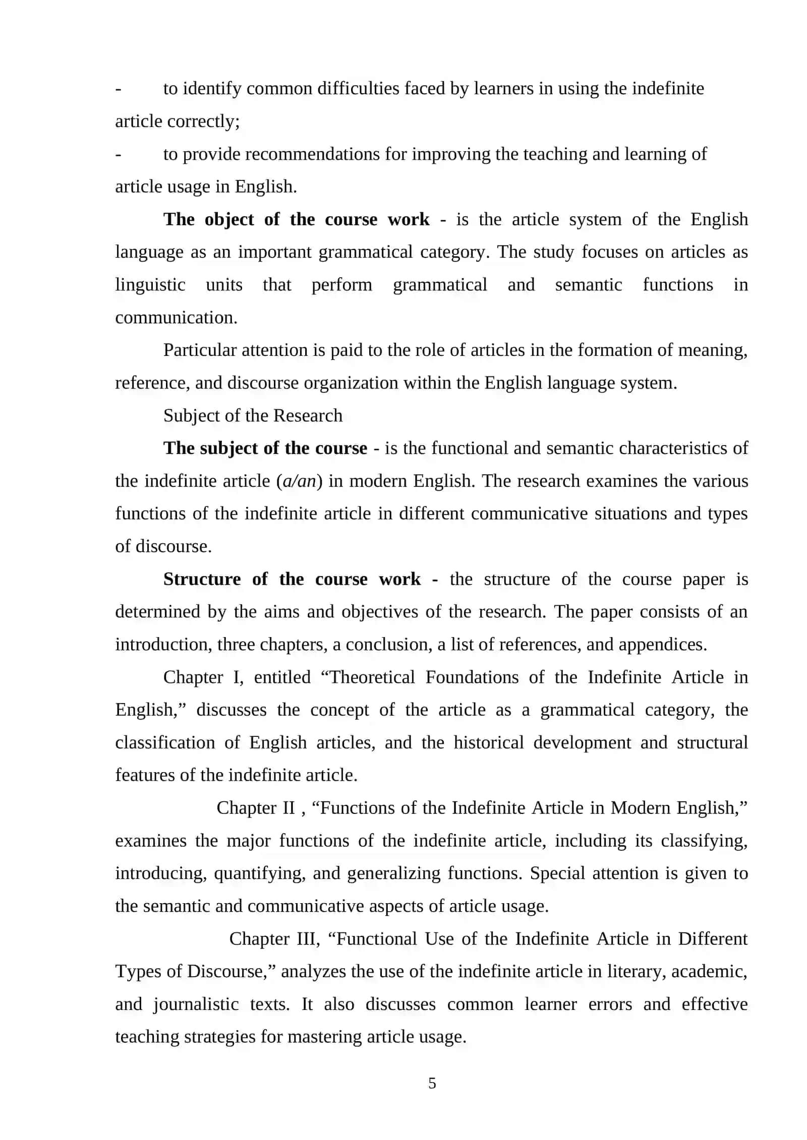 Functions of the indefinite article 4