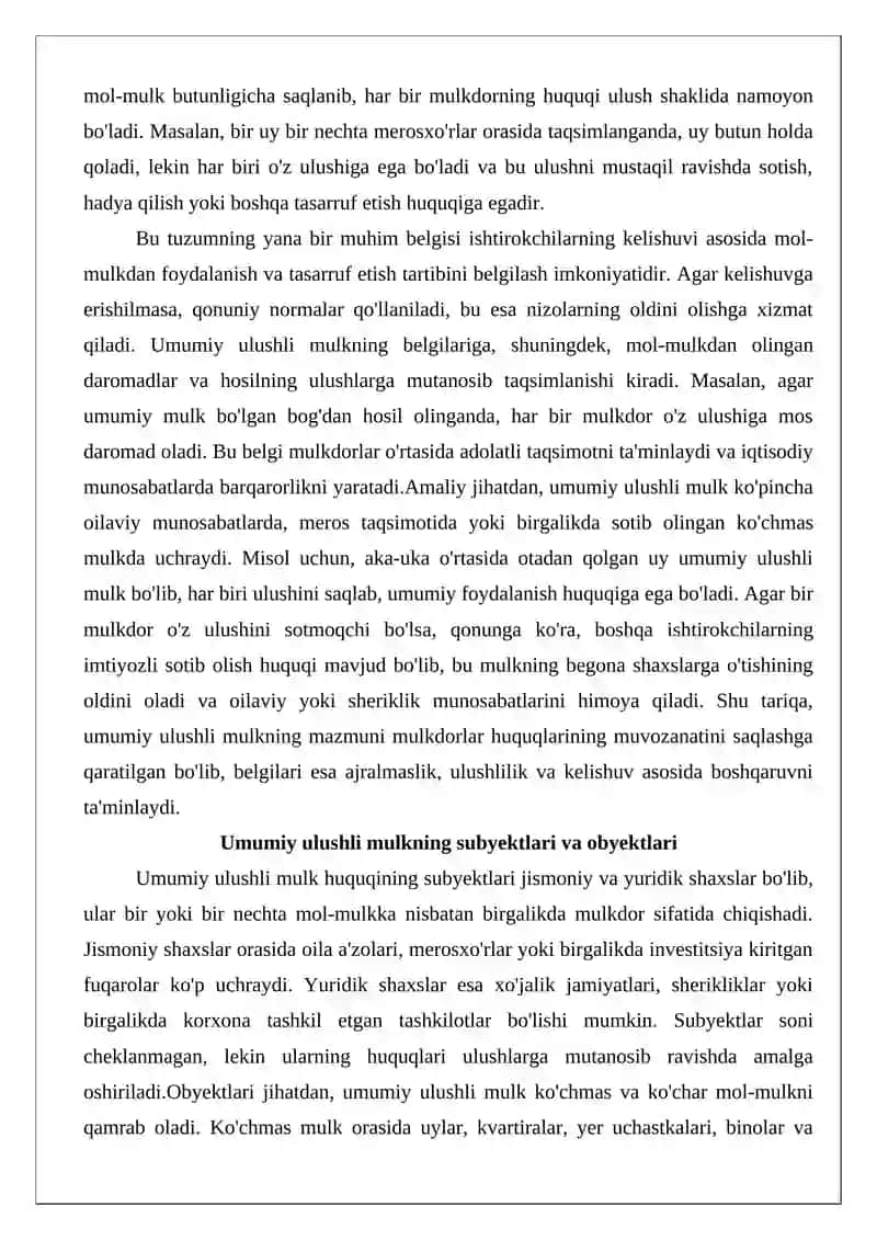 Umumiy ulushli mulkni egallash tartibi 4